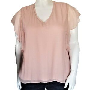 Worthington Flutter Sleeve Blouse